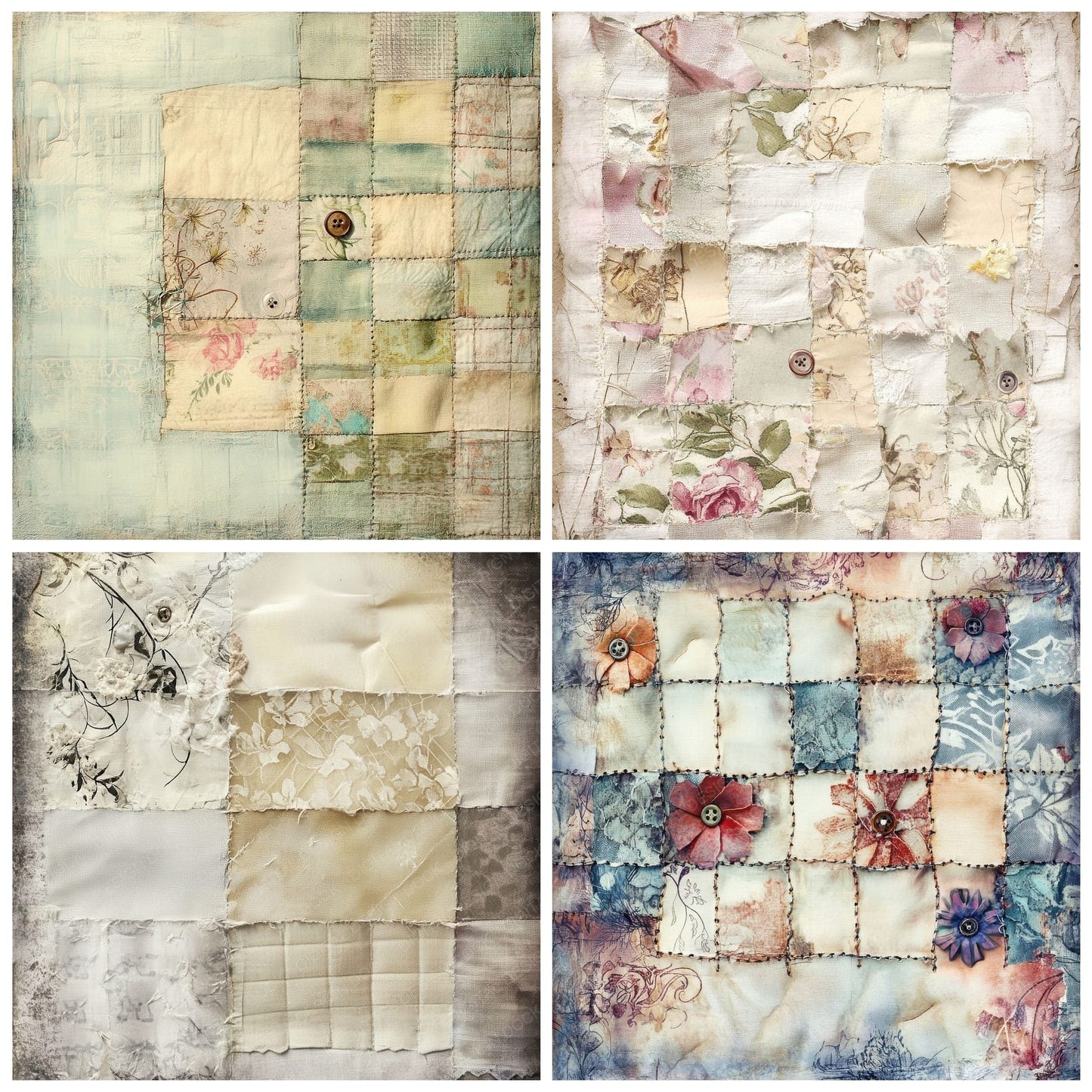 Patchwork Fabric Digital Paper Digital Paper Pack (DDD002940)