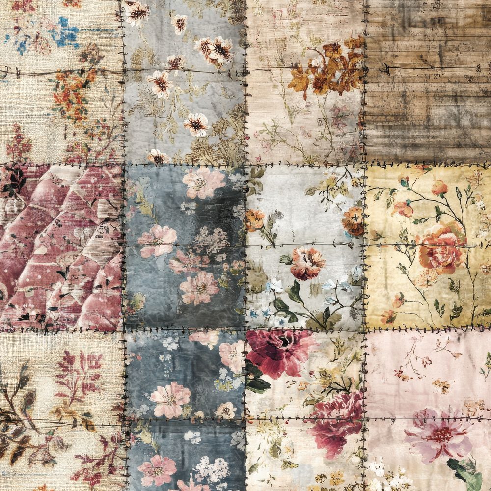Patchwork Quilt Stitched Background Digital Paper Pack (DDD002945)