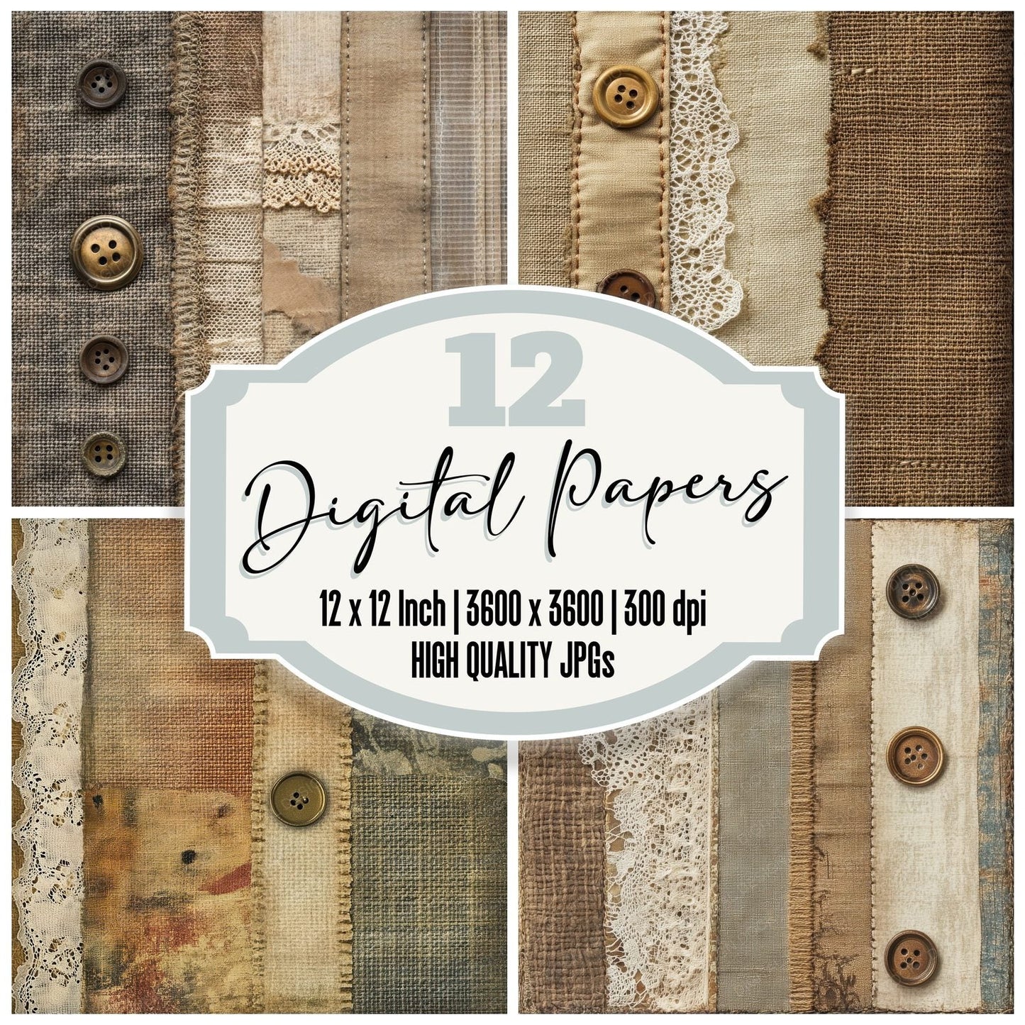 Patchy Fabric Digital Paper Digital Paper Pack (DDD002947)