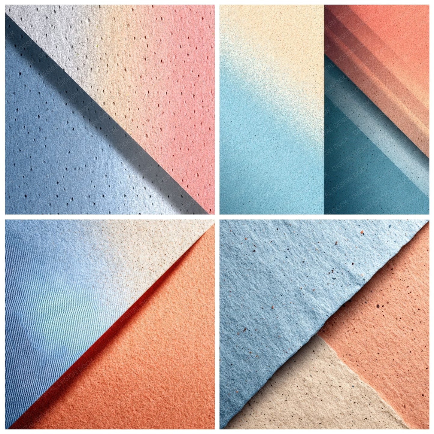 Peach Blue Line Digital Paper Pack (DDD002950)