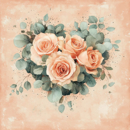 Peach Bouquet Love Digital Paper Pack (DDD002951)
