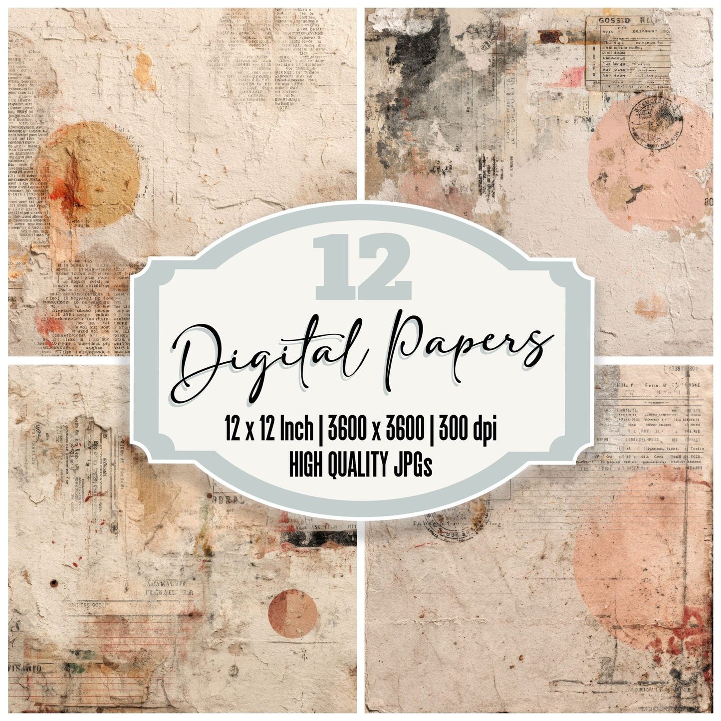 Peach Receipt Line Digital Paper Pack (DDD002958)
