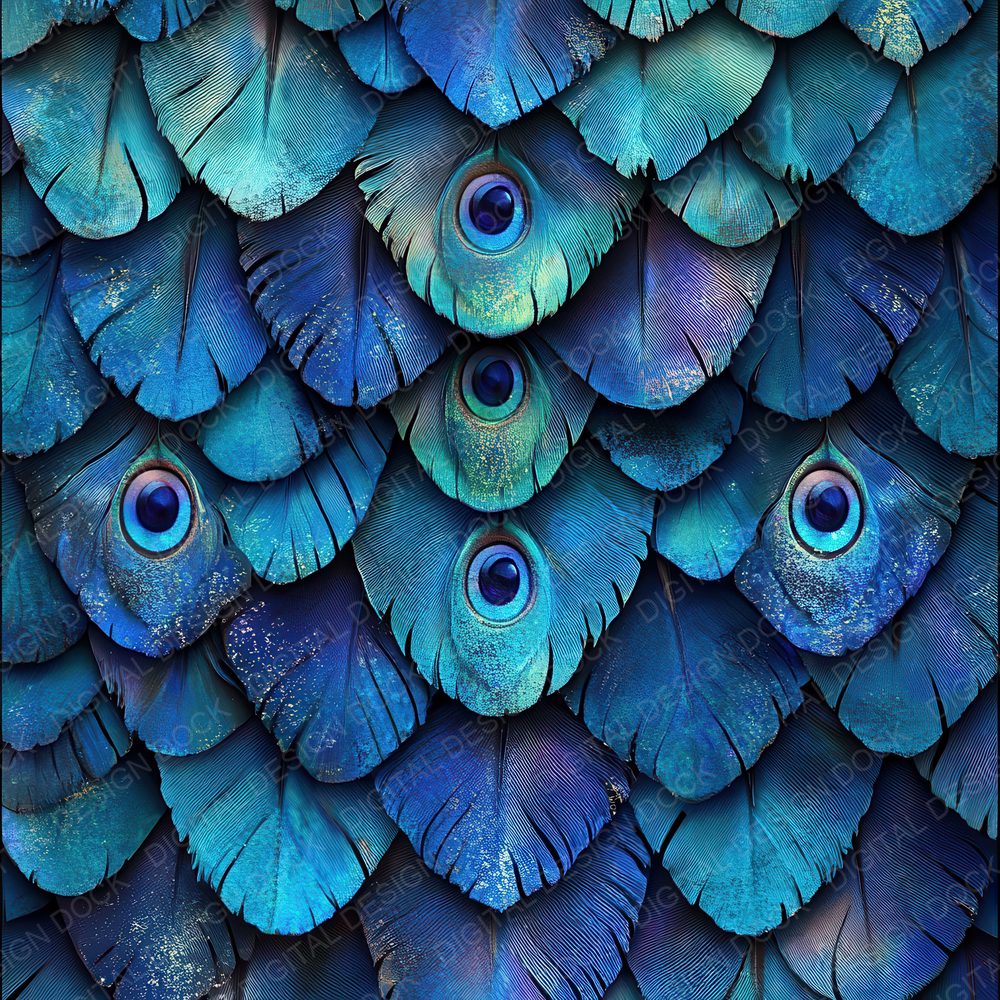 Peacock Jewel Scale Digital Paper Pack (DDD002964)