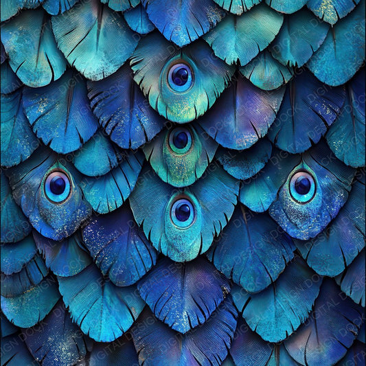 Peacock Jewel Scale Digital Paper Pack (DDD002964)