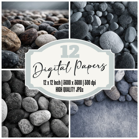 Pebble Grey Fog Natural Grain Digital Paper Pack (DDD002970)