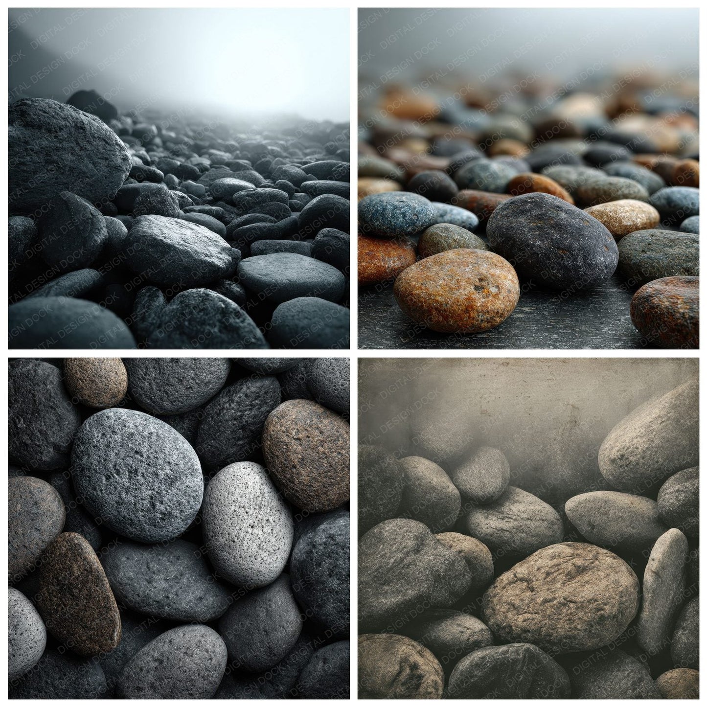 Pebble Grey Fog Natural Grain Digital Paper Pack (DDD002970)
