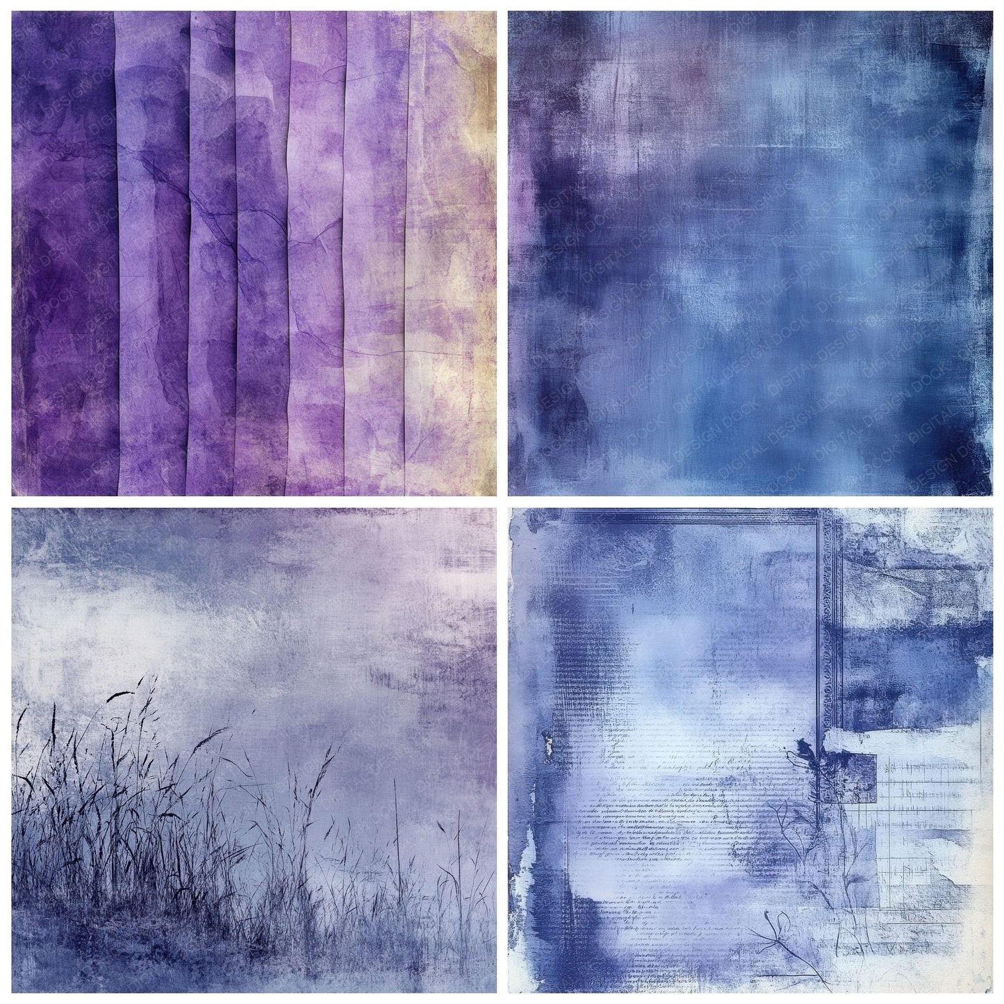 Periwinkle Blur Silhouette Digital Paper Pack (DDD002976)
