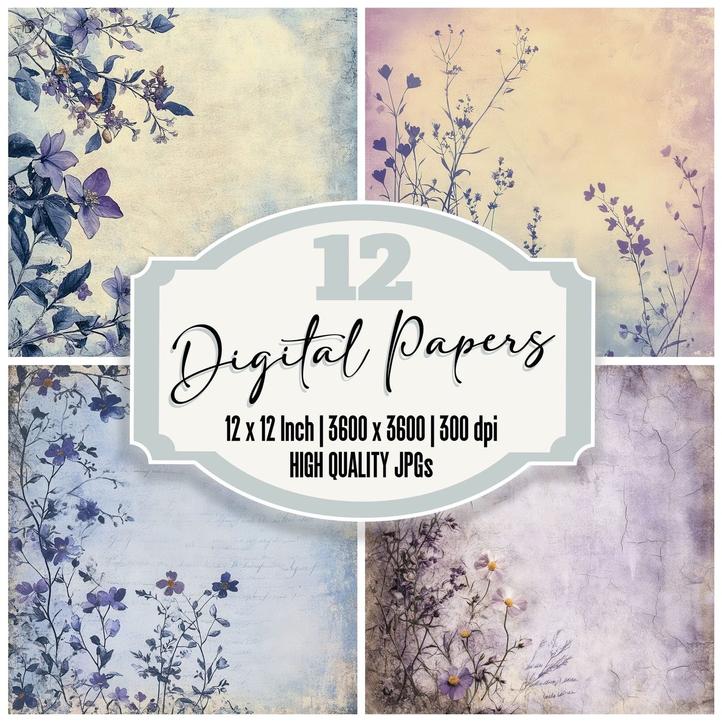 Periwinkle Buttercup Dust Digital Paper Pack (DDD002977)