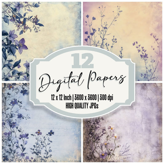 Periwinkle Buttercup Dust Digital Paper Pack (DDD002977)