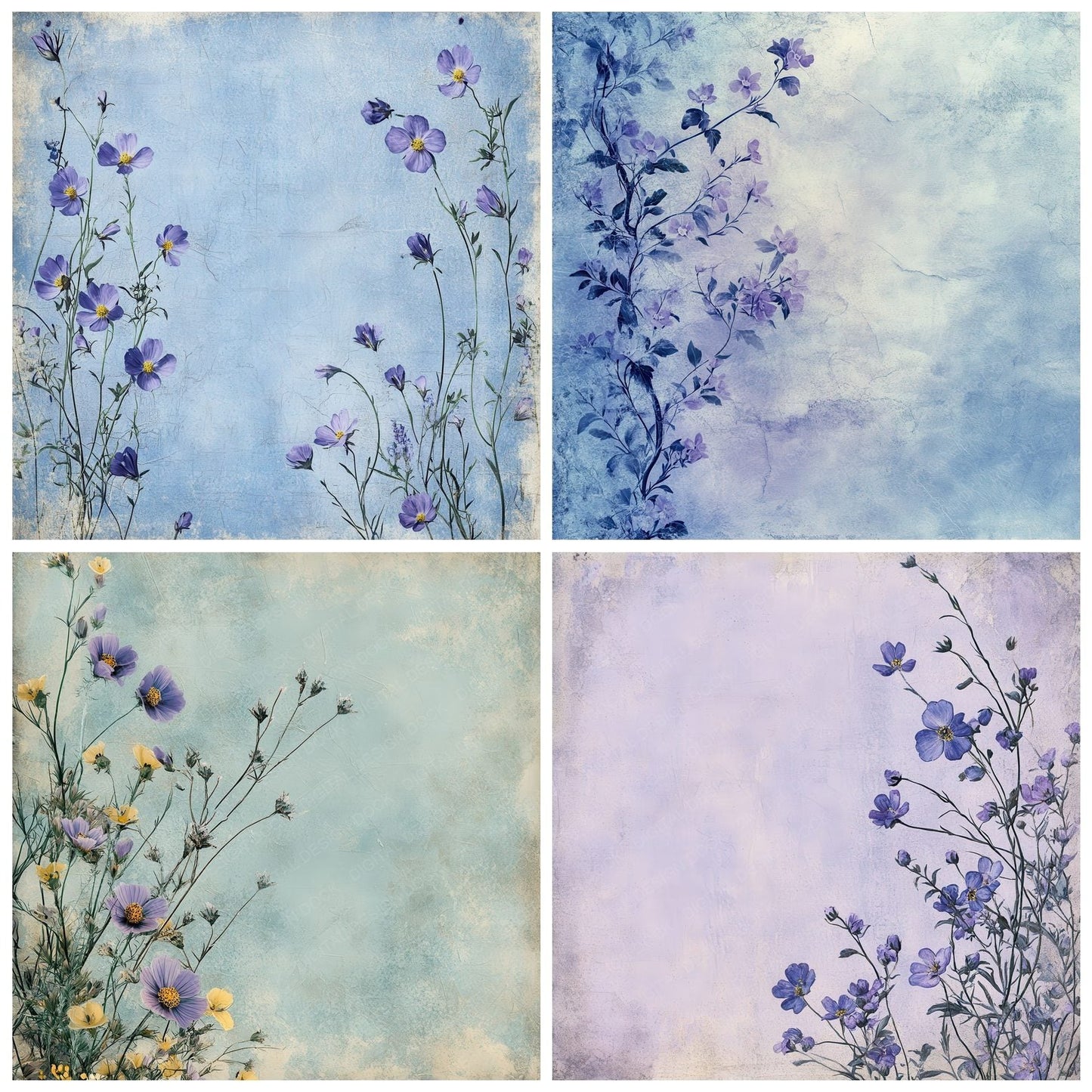 Periwinkle Buttercup Dust Digital Paper Pack (DDD002977)