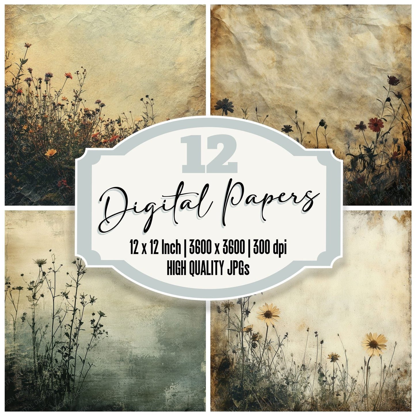 Petrichor Wildflower Rain Digital Paper Pack (DDD002981)