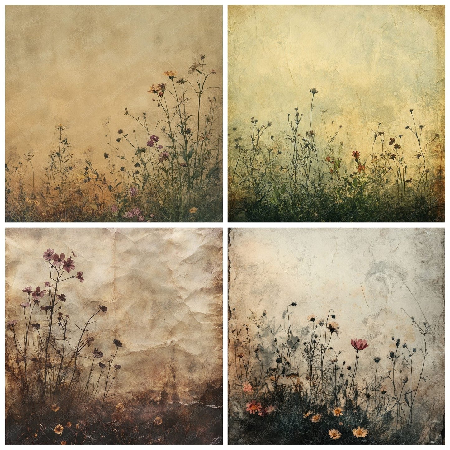 Petrichor Wildflower Rain Digital Paper Pack (DDD002981)