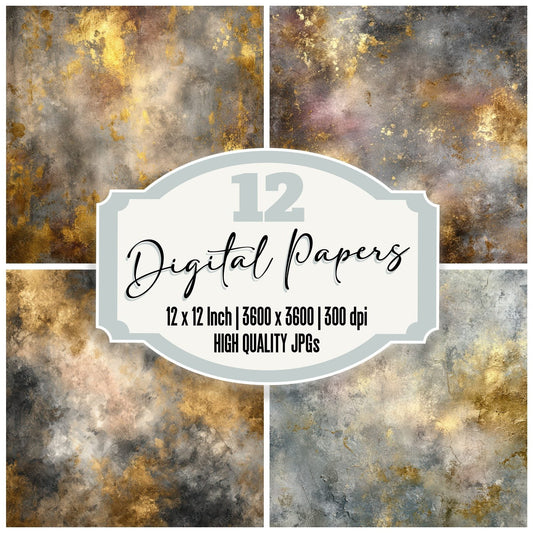 Pewter Brass Oxid Dust Digital Paper Pack (DDD002984)
