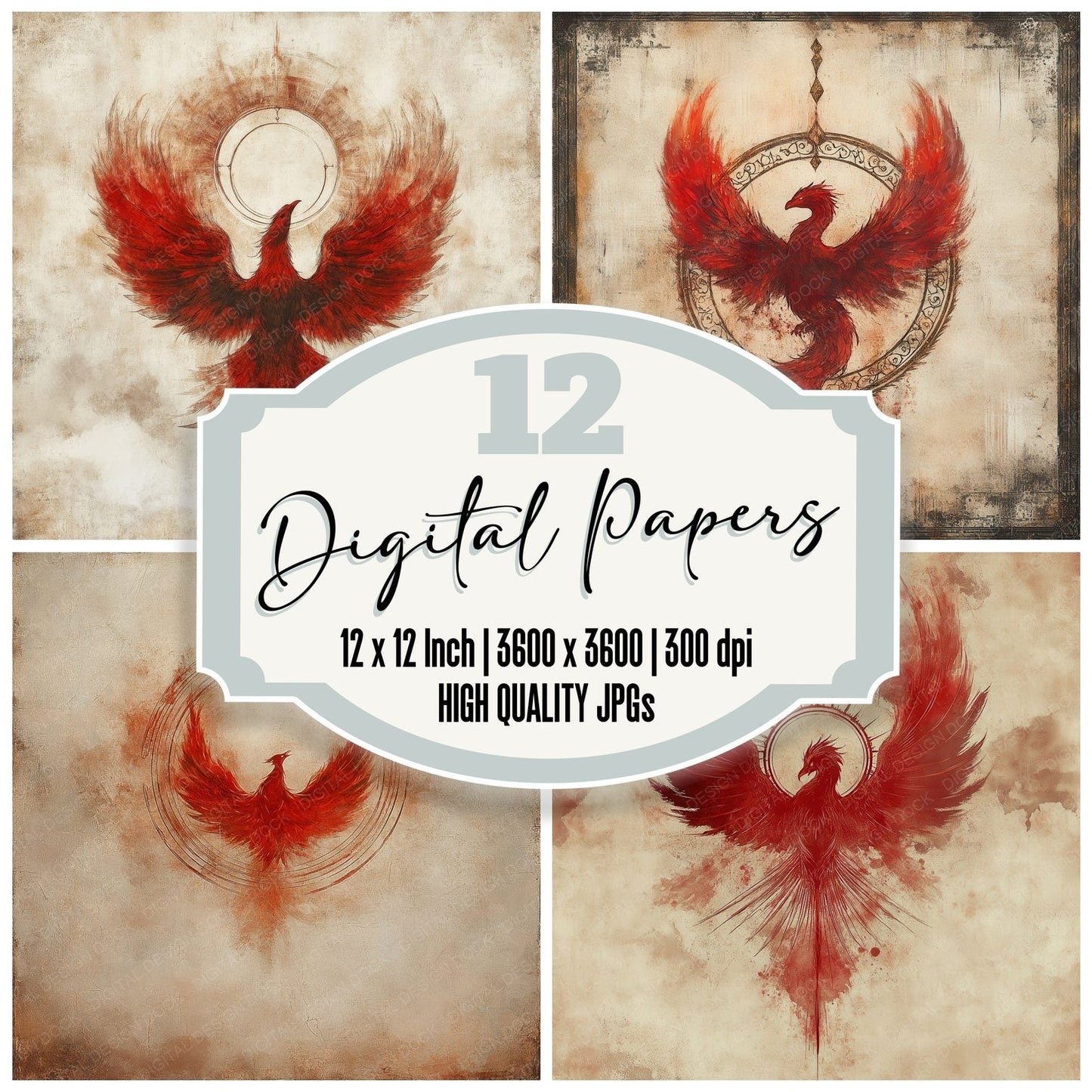 Phoenix Alchemy Symbol Digital Paper Pack (DDD002985)