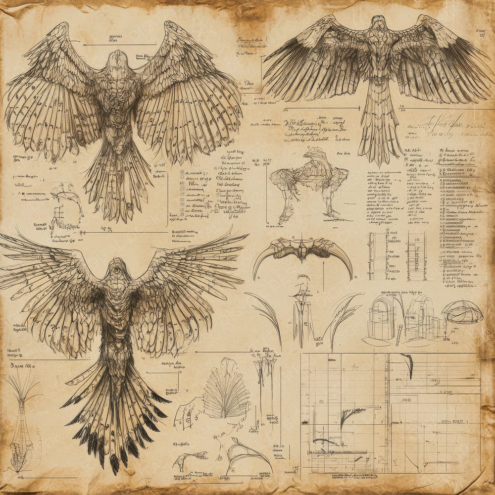 Phoenix Diagram Parchment Digital Paper Pack (DDD002986)