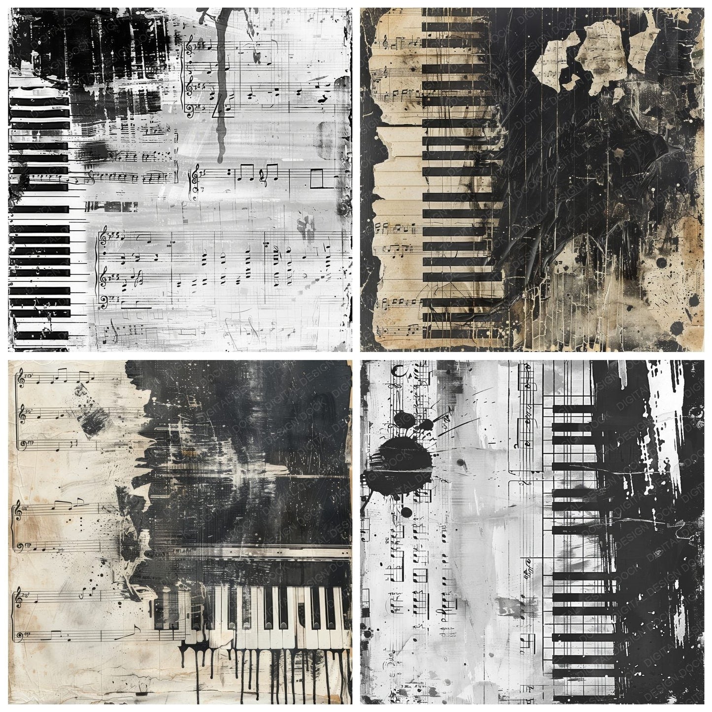 Piano Keys Music Digital Paper Pack (DDD002989)