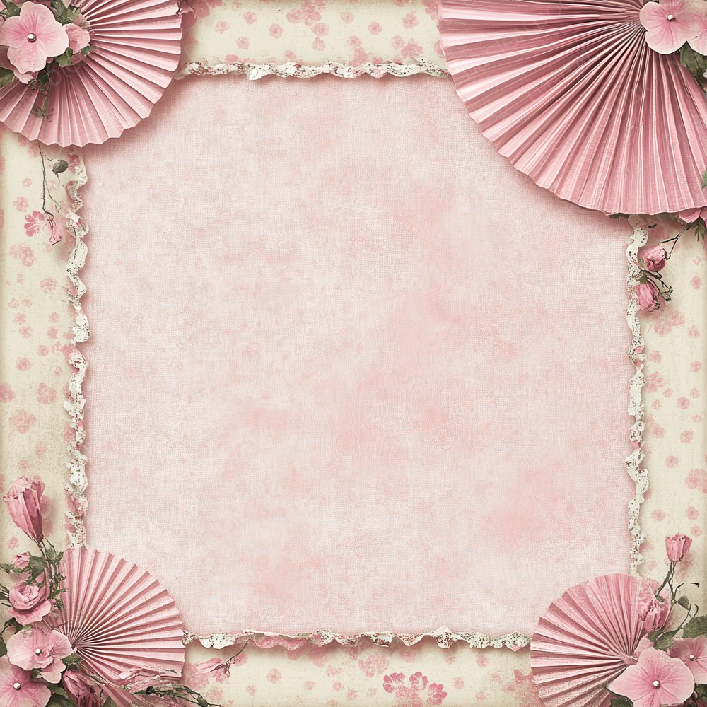 Pink Fan Collage Digital Paper Pack (DDD002997)