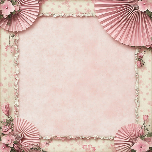 Pink Fan Collage Digital Paper Pack (DDD002997)