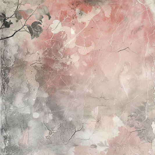 Pink and Grey Marble Floral Digital Paper Pack (DDD003000)