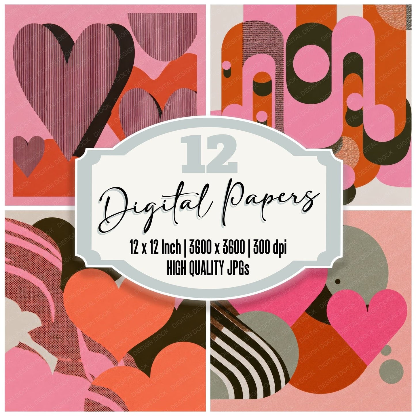 Pink Groovy Note Digital Paper Pack (DDD003002)