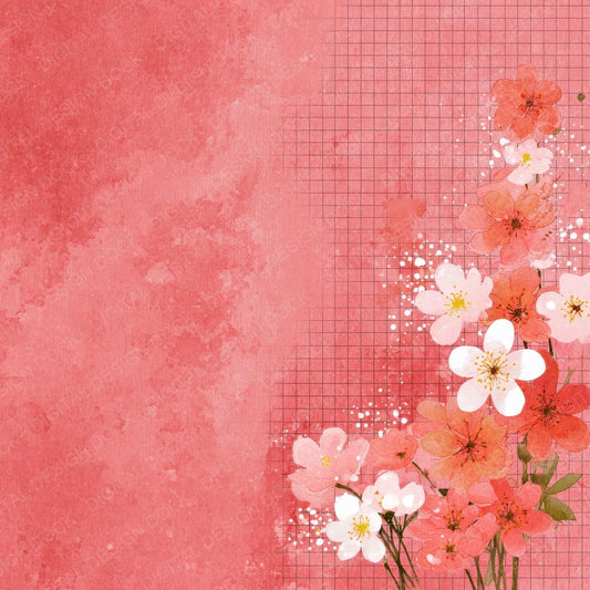Pink Petal Graph Sticker Digital Paper Pack (DDD003005)