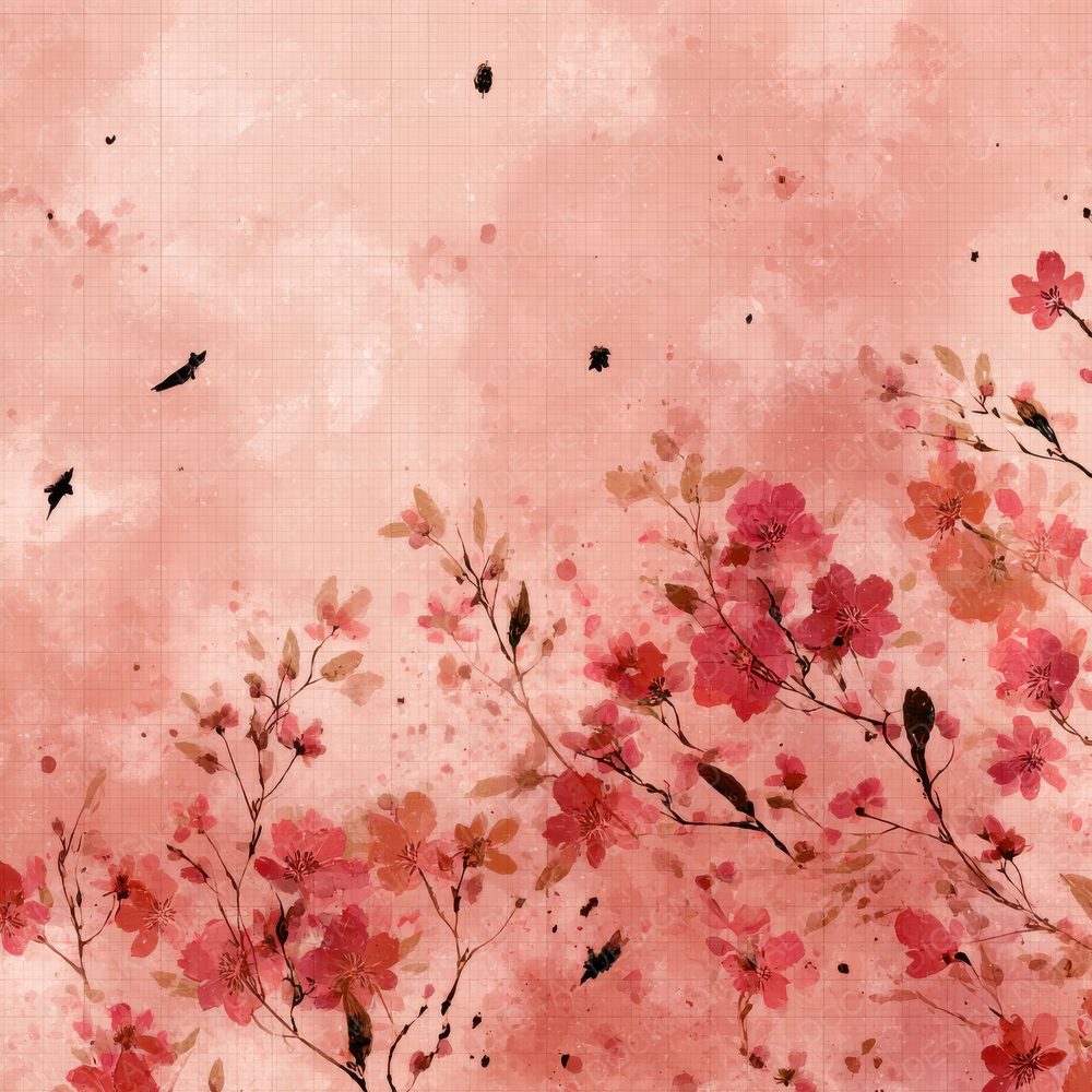 Pink Petal Graph Sticker Digital Paper Pack (DDD003005)