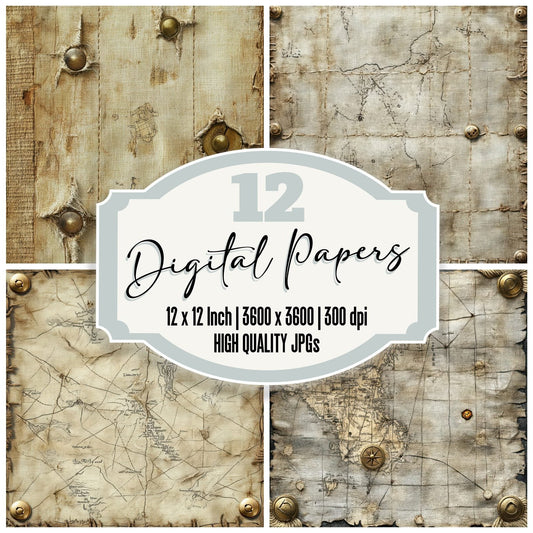 Pirate Sailcloth Background Digital Paper Pack (DDD003011)