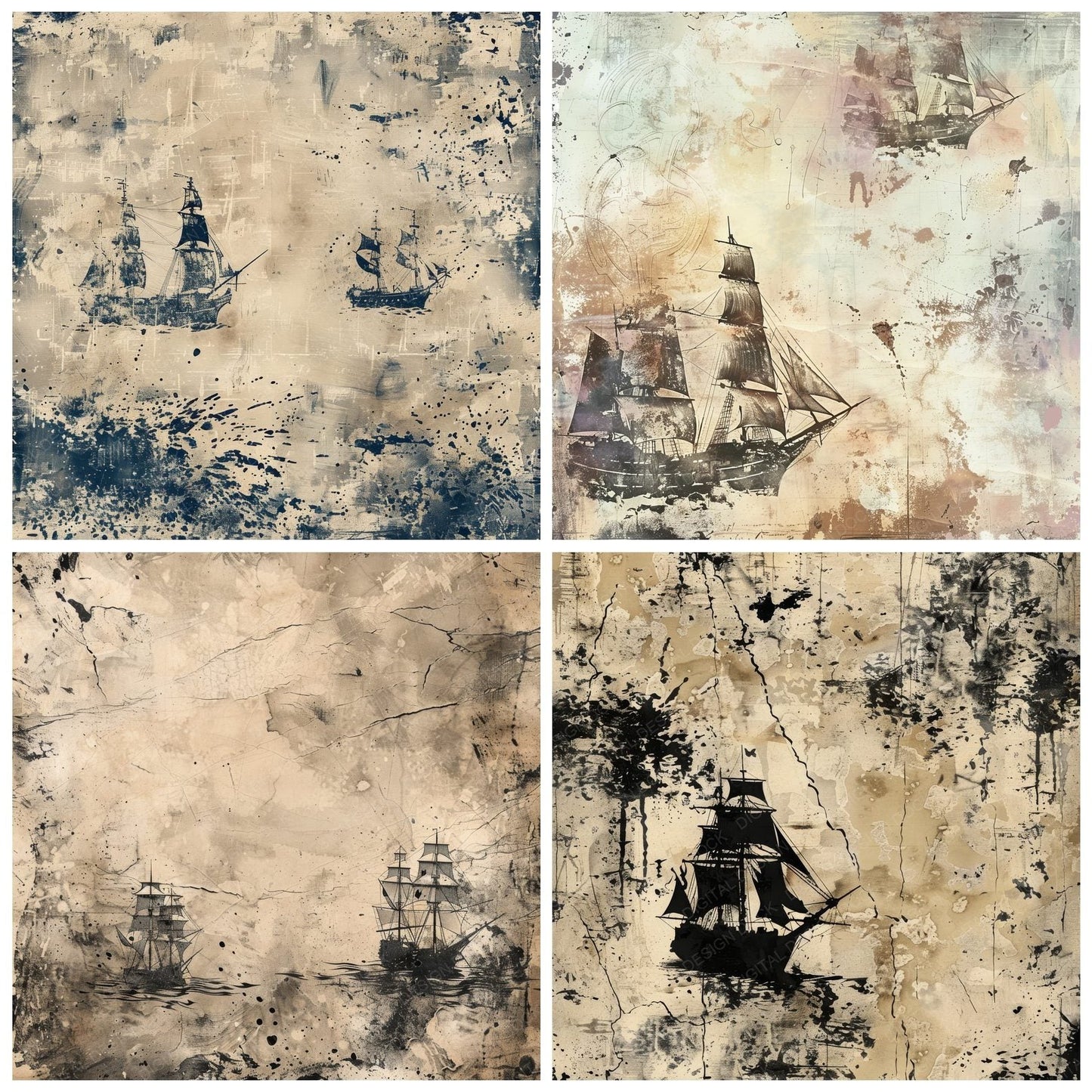 Pirate Ships Digital Paper Pack (DDD003012)