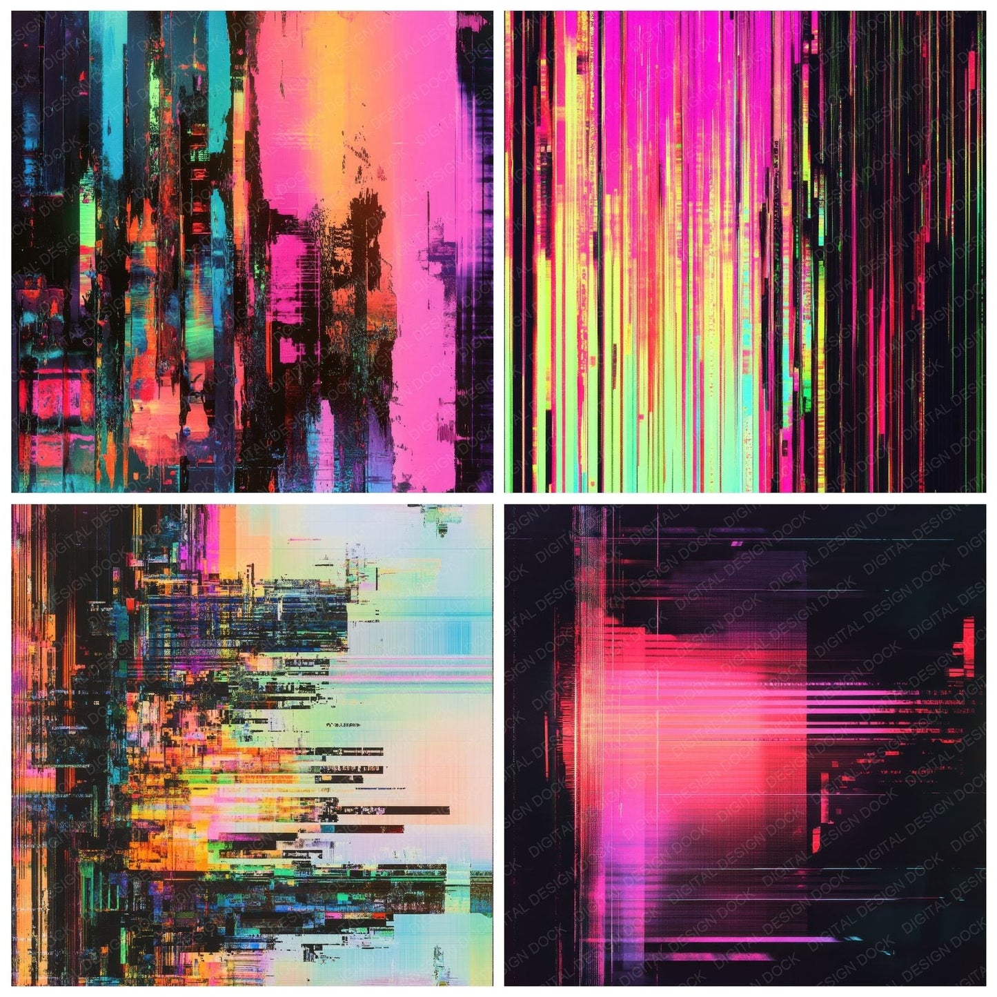 Pixel Glitch Static Digital Paper Pack (DDD003014)