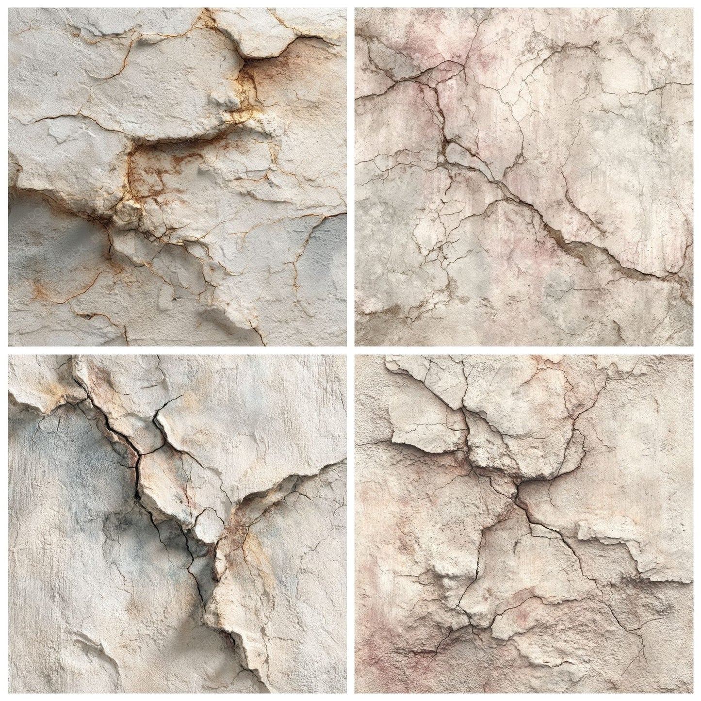 Plaster White Chalk Crack Matte Digital Paper Pack (DDD003024)