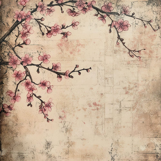 Plum Blossom Carve Digital Paper Pack (DDD003027)