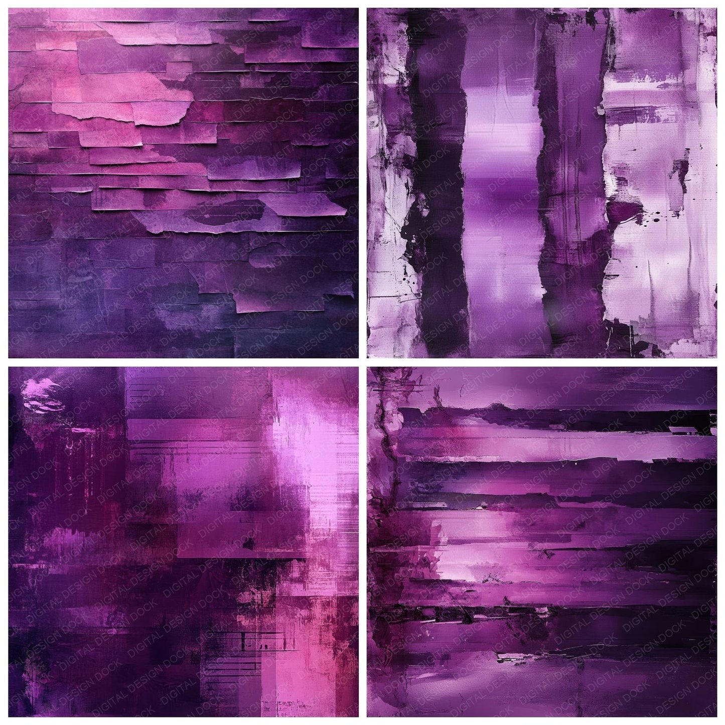 Plum Glitch Barcode Digital Paper Pack (DDD003028)