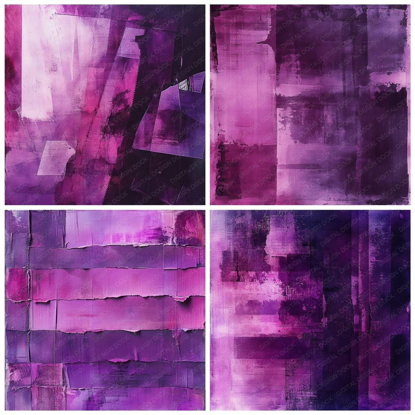 Plum Glitch Barcode Digital Paper Pack (DDD003028)