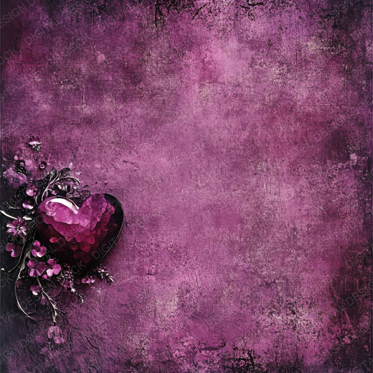 Plum Jewel Heart Fade Digital Paper Pack (DDD003030)