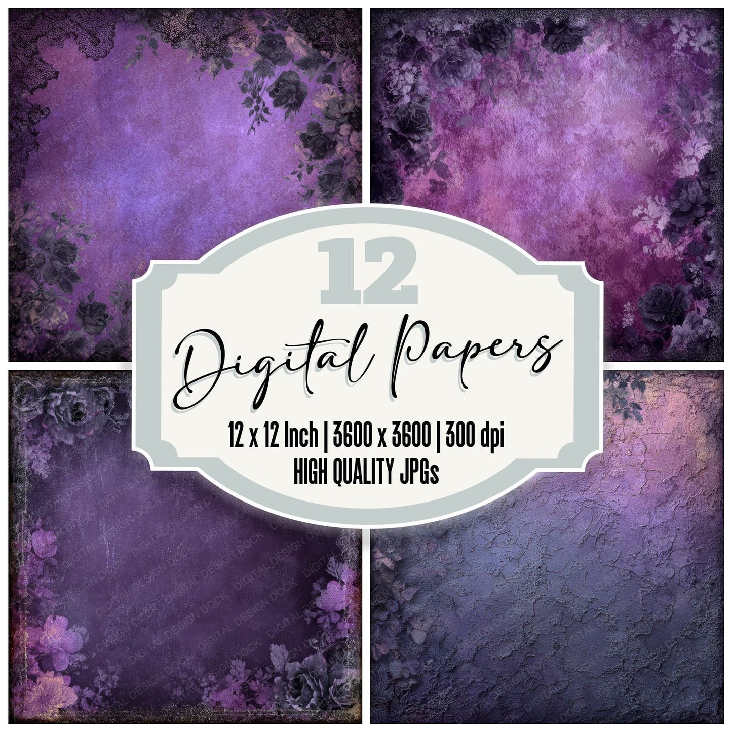 Plum Rose Fade Digital Paper Pack (DDD003031)