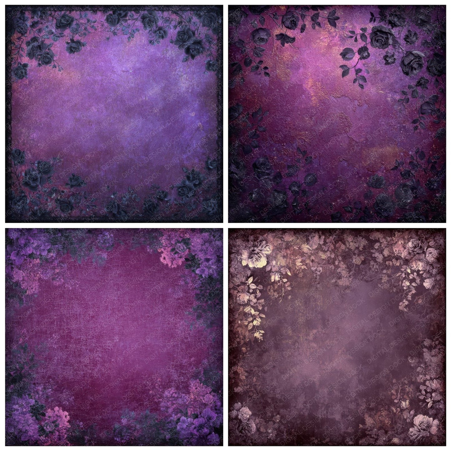 Plum Rose Fade Digital Paper Pack (DDD003031)