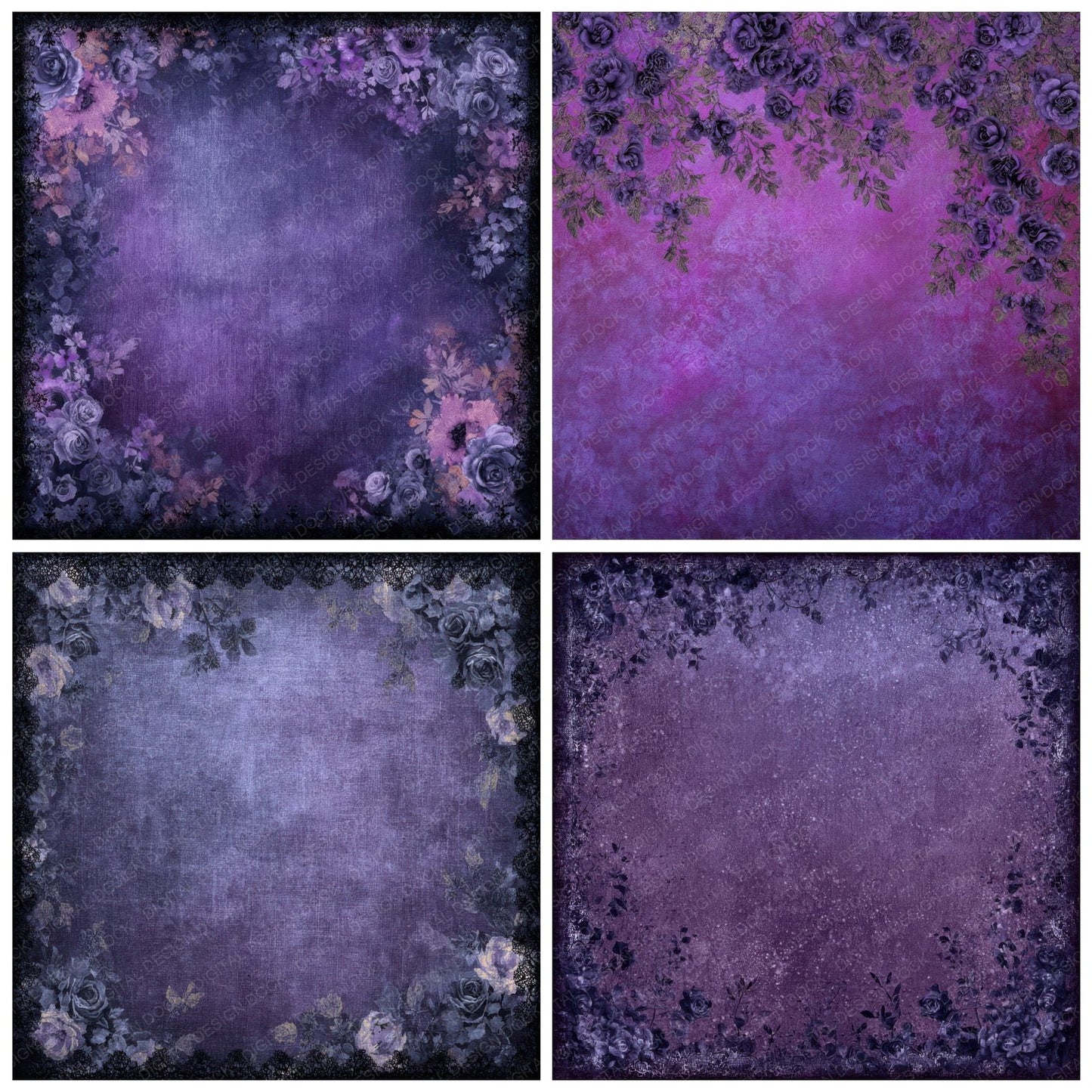 Plum Rose Fade Digital Paper Pack (DDD003031)