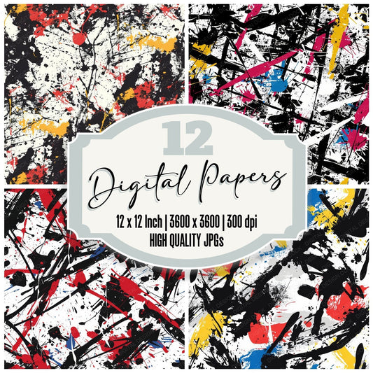 Pollock Inspired Digital Paper Pack (DDD003039)
