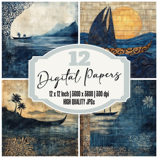 Polynesia Tides Digital Paper Pack (DDD003040)