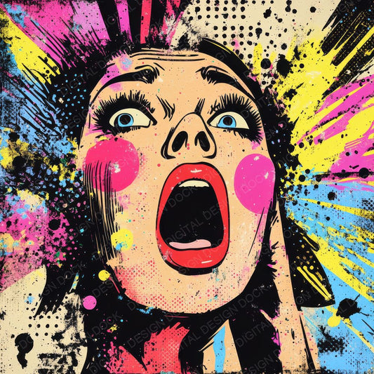 Pop Art Shock Characters Background Digital Paper Pack (DDD003044)