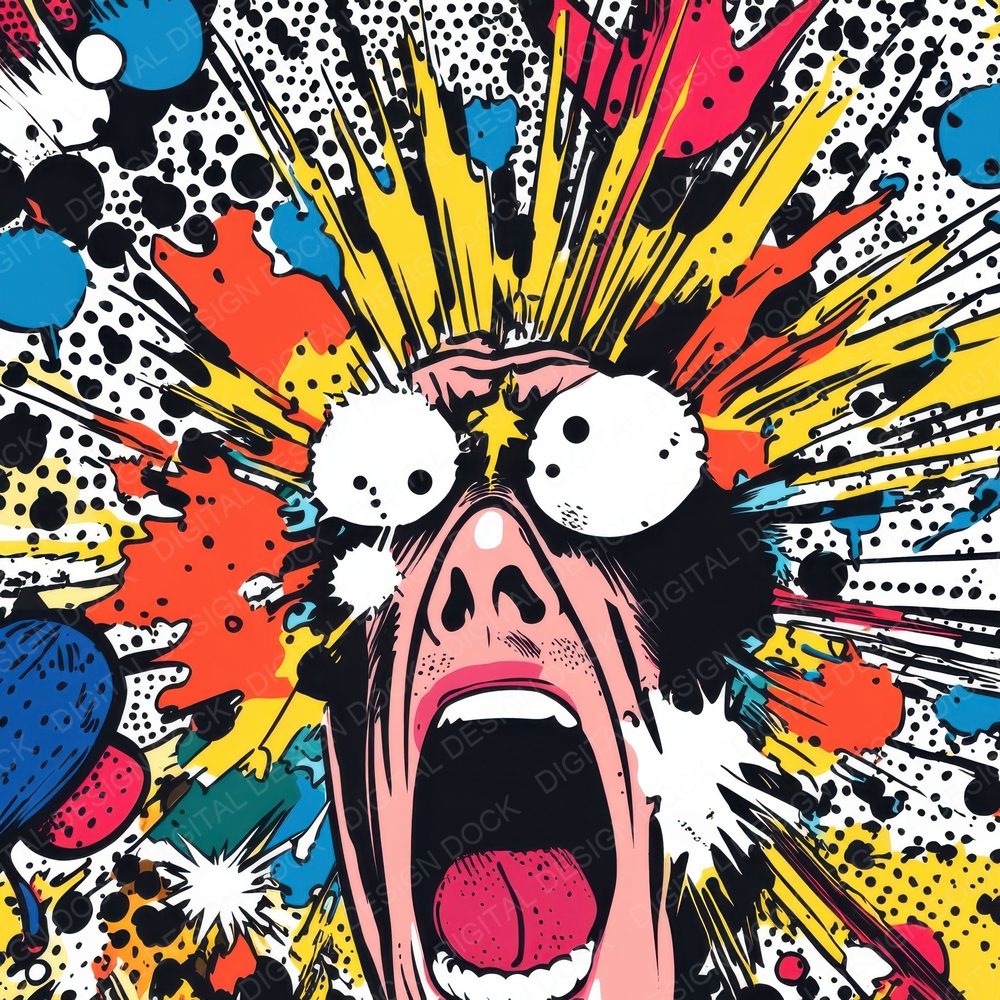 Pop Art Shock Characters Background Digital Paper Pack (DDD003044)