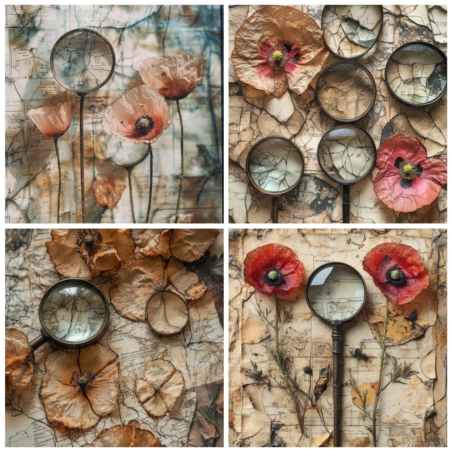 Poppy Lens Glass Digital Paper Pack (DDD003049)