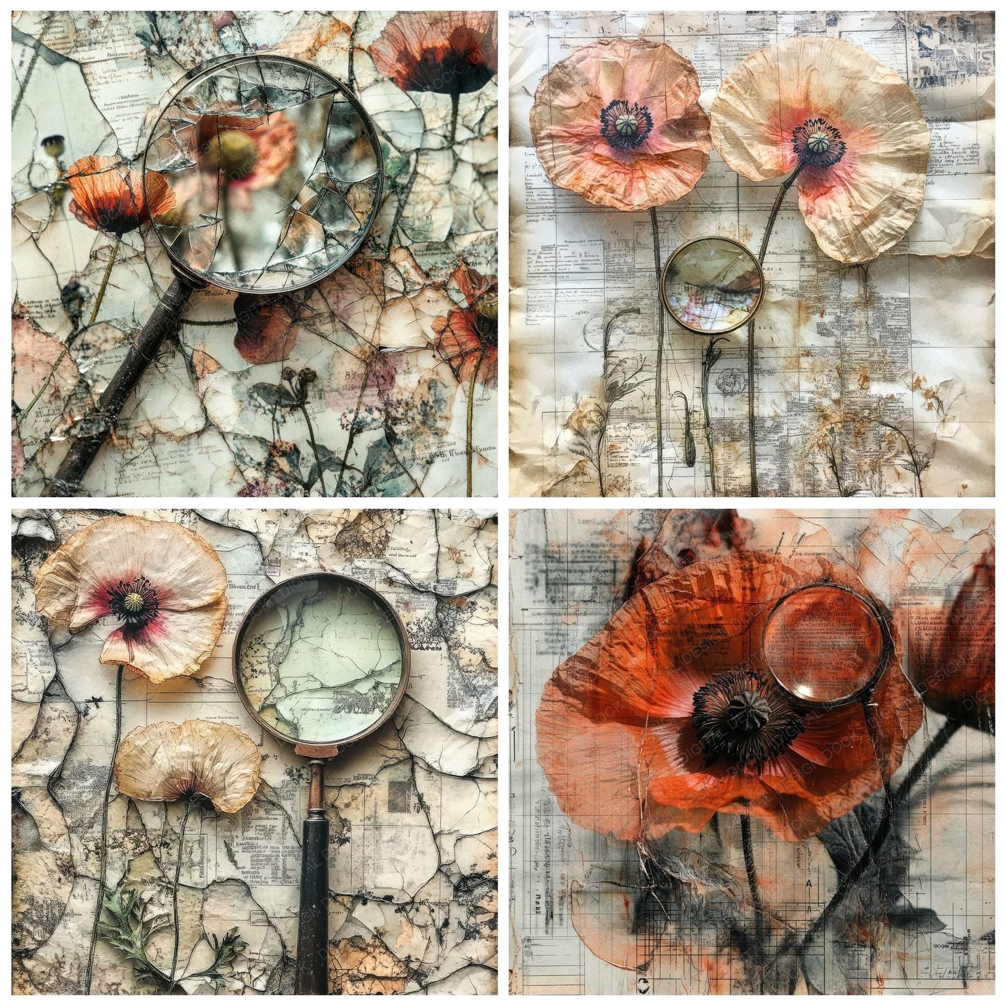 Poppy Lens Glass Digital Paper Pack (DDD003049)