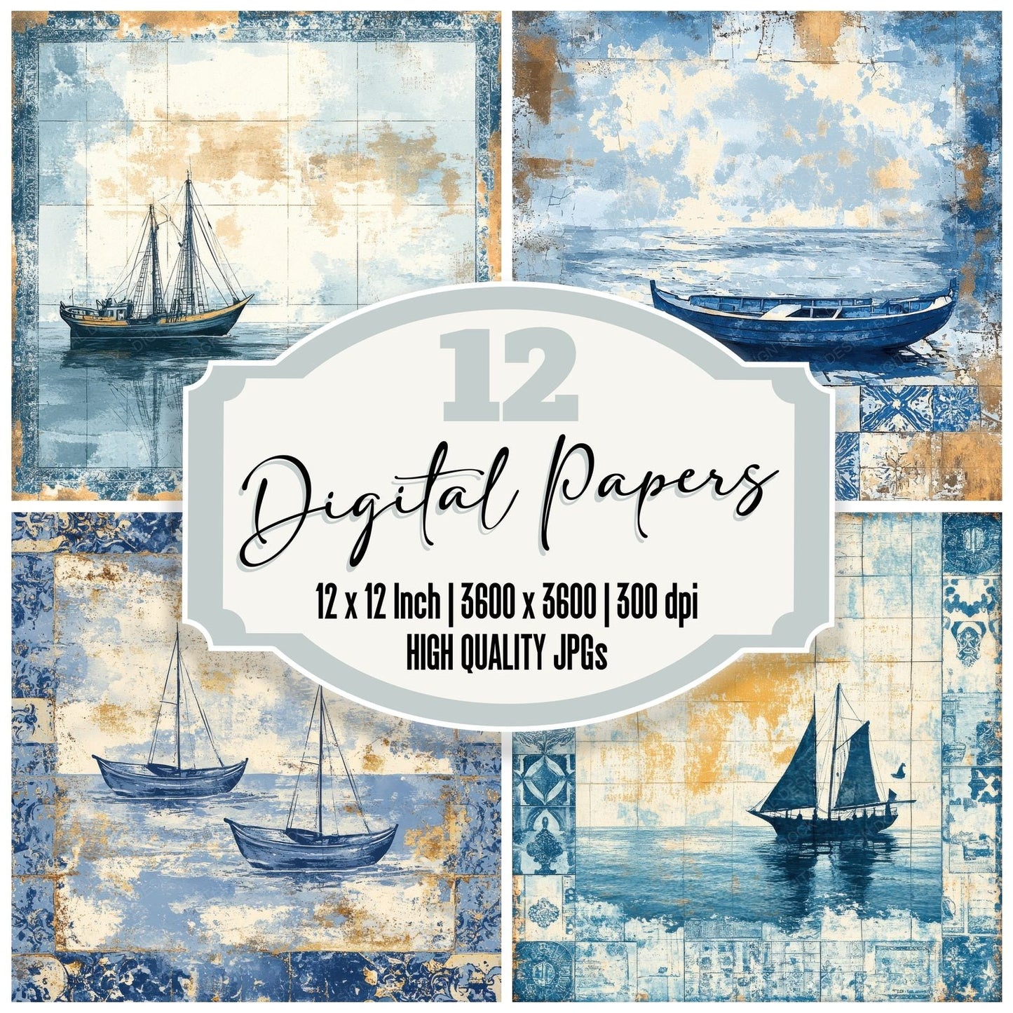 Portugal Tiles Digital Paper Pack (DDD003052)