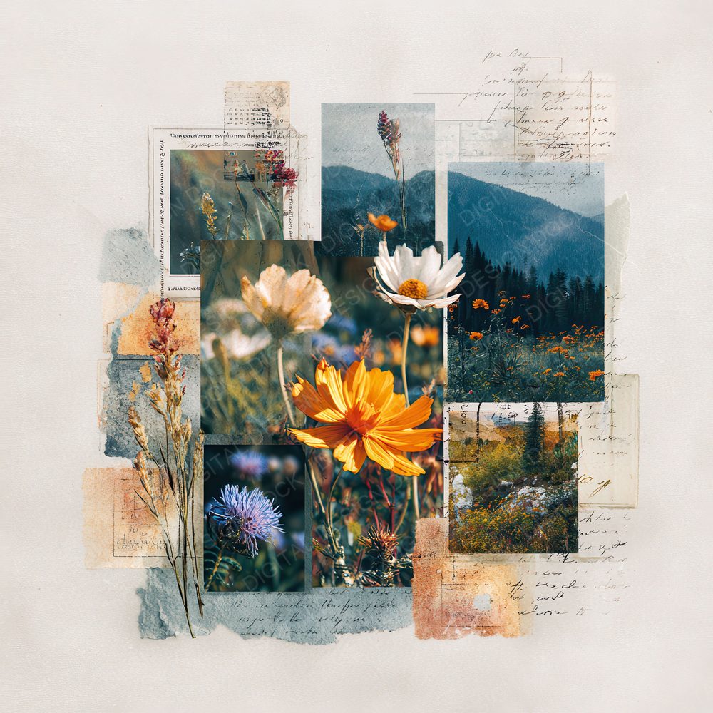 Postcard Photo Bloom Fade Digital Paper Pack (DDD003054)