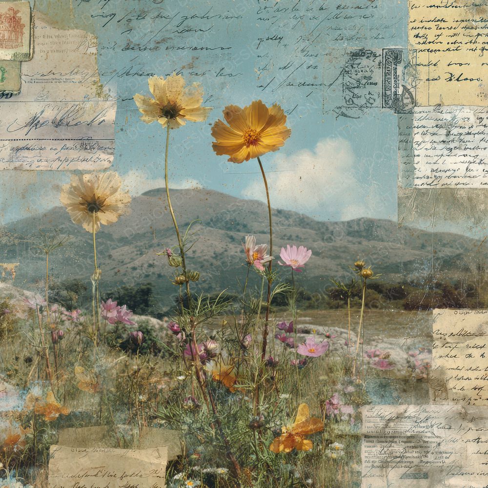 Postcard Photo Bloom Fade Digital Paper Pack (DDD003054)