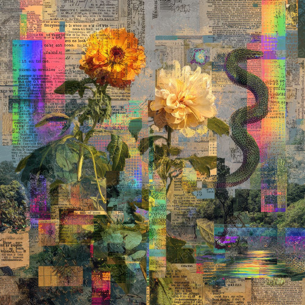 Prayer Snake Glitch Bloom Digital Paper Pack (DDD003064)