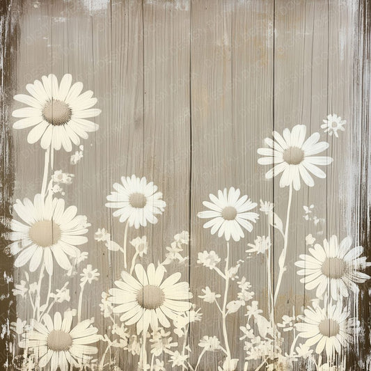 Pressed Daisy Wood Digital Paper Pack (DDD003067)
