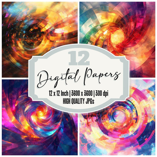 Prism Swirl Pulse Digital Paper Pack (DDD003079)