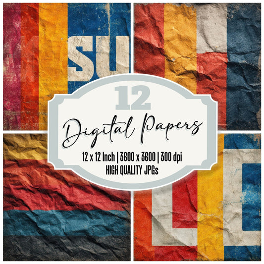 Propaganda Block Type Colour Digital Paper Pack (DDD003081)
